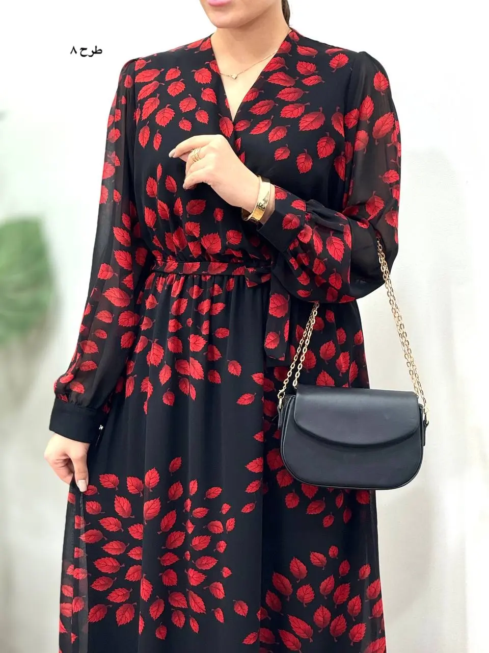 پیراهن بلند حریر آستردار آوا کد 4397